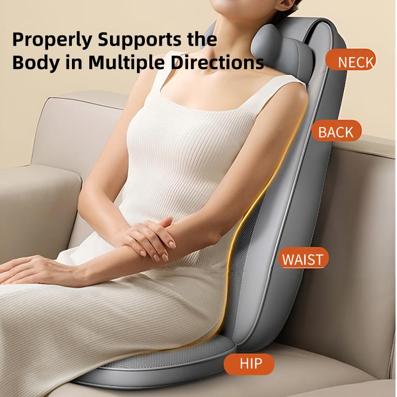 Shiatsu Full Body Massager with Heat Massage Chair Pad Kneading for Neck Back Shoulder Massage Cushion Seat Home Office Use Gift