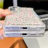 Маленький свежий цветок Imd Твердый чехол Подходит для Samsung S25Ultra S24FE Набор бриллиантов Японский и корейский чехол для мобильного телефона A56 A17