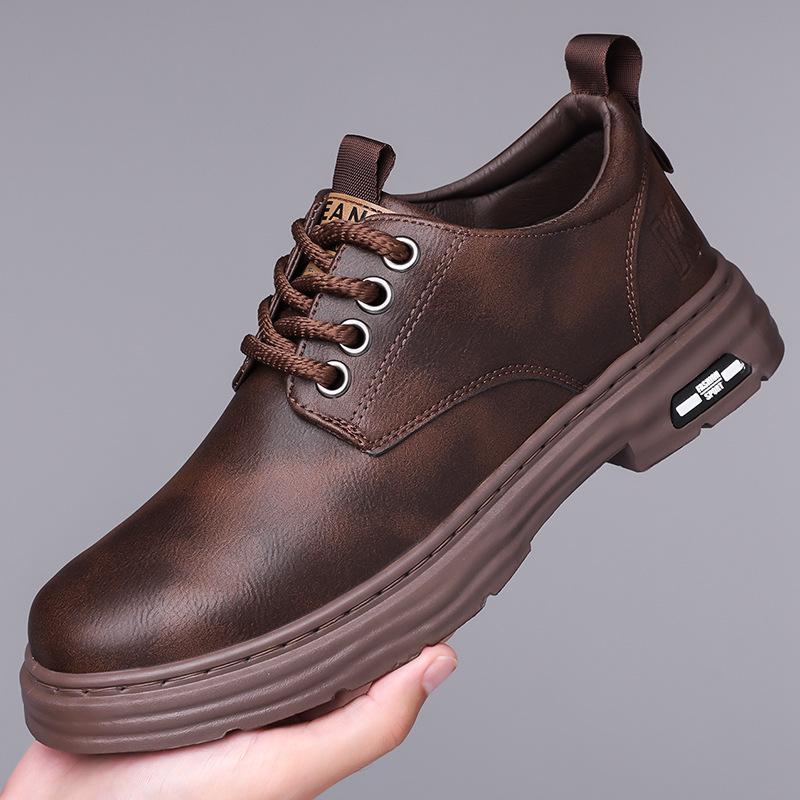 Новые мужские кожаные туфли, деловые мужские ботинки Martin ручной работы, мягкая подошва, низкие, повседневные, на шнуровке, модные, универсальные, кожаные туфли для мужчин