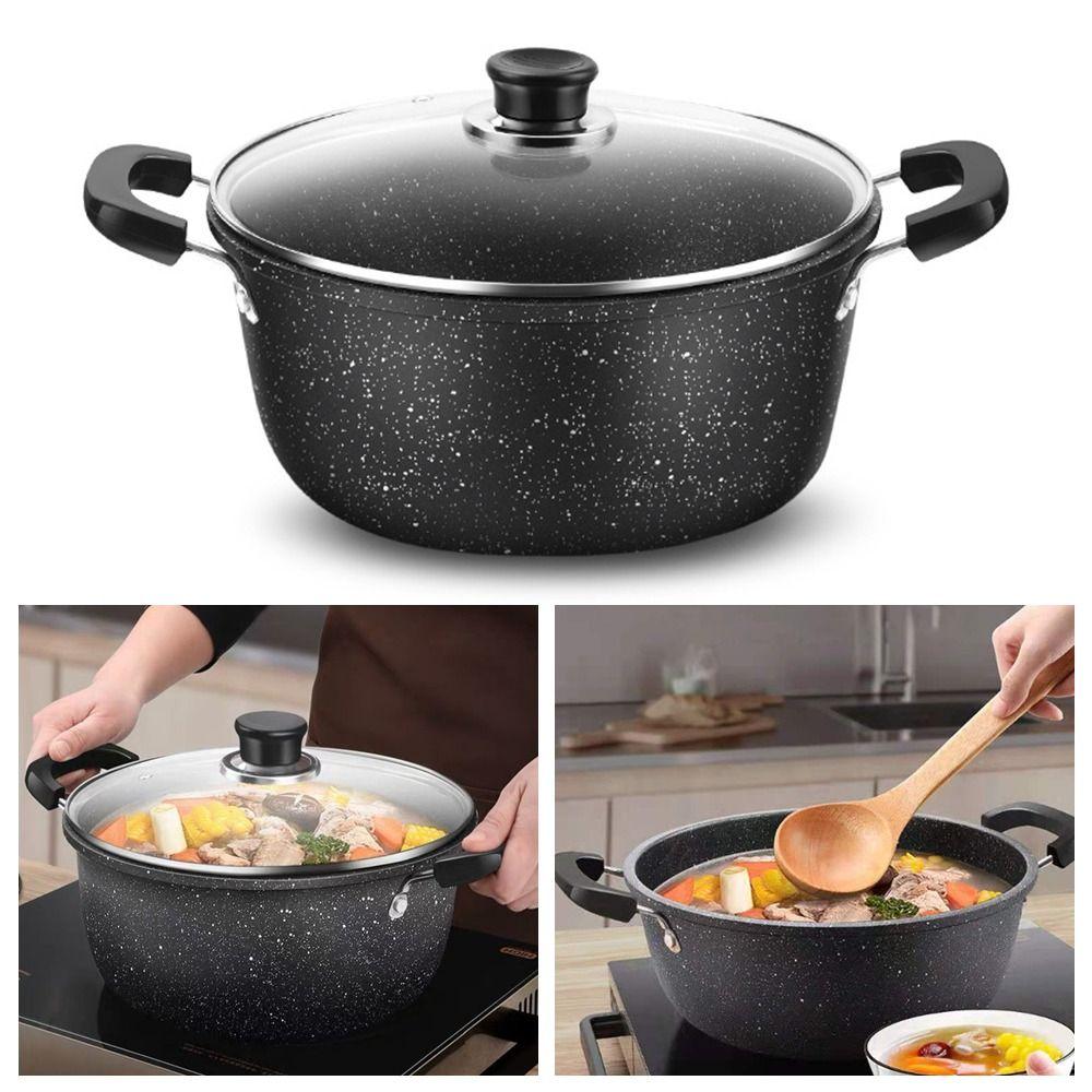 Non-stick Soup Pot Two Ears Kitchen Cooking Universal Cookware Gas Induction Cooker
