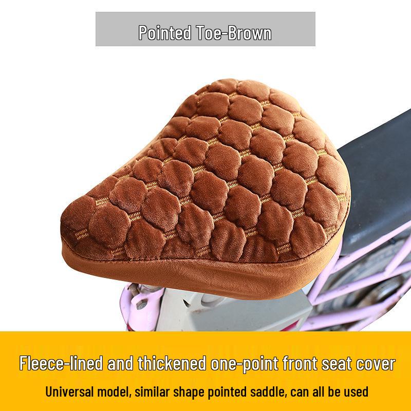 Плюшевая зимняя накидка на сиденье для электромобилей - Утолщенная губка, Универсальная посадка для велосипедов и электромобилей