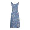 Women's Summer Beach Loose Round Neck Sleeveless Midi A-Line Dress Floral Print Lace-up Pocket Vest Dress