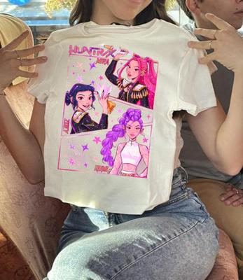 Kpop Huntrix Kpop Охотники на демонов Saja Girls Аниме Любитель Подарок Мира Руми Зои Дерпи Тигр Png Футболка для фанатов Huntrix Kpop Huntrix