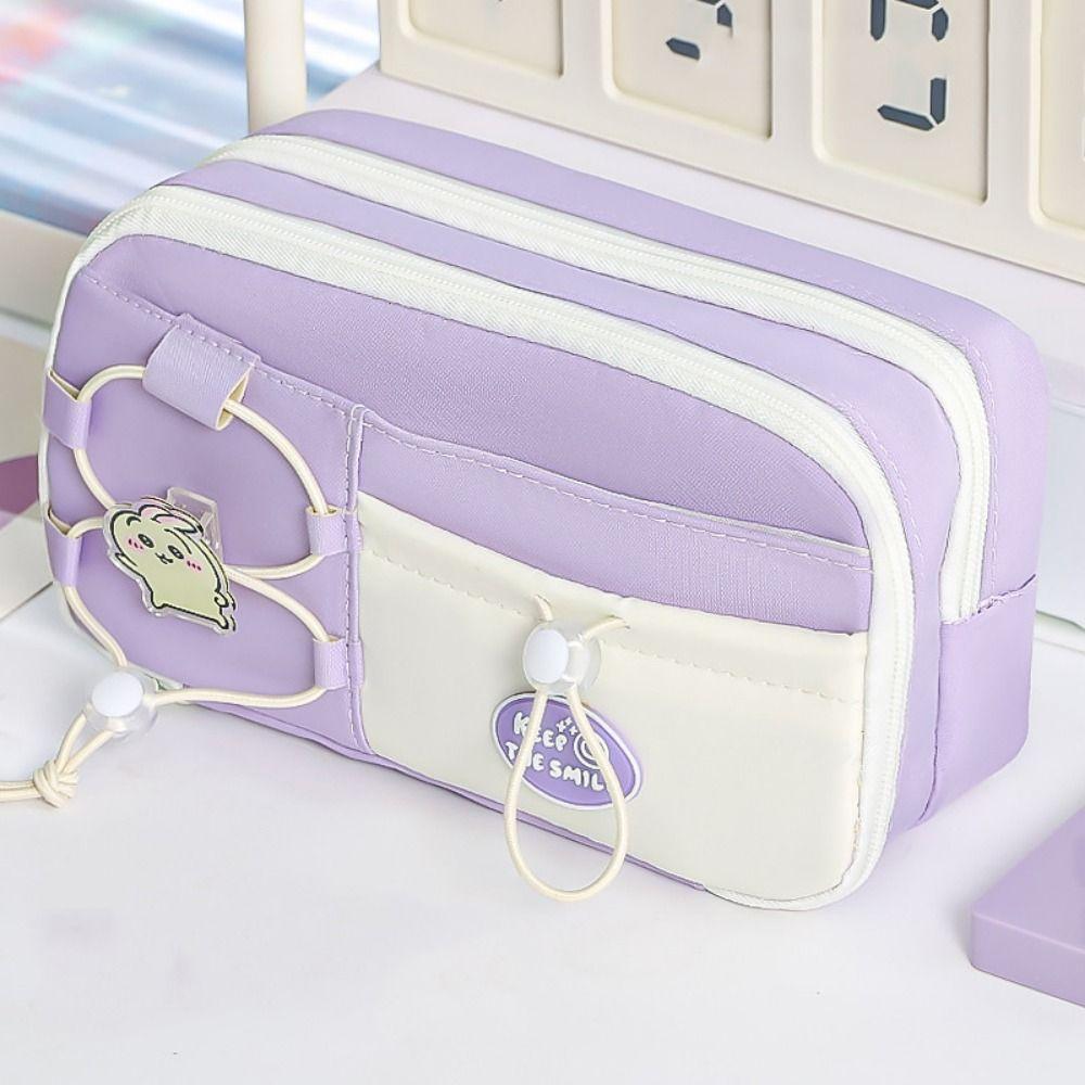 Multifunctional Cartoon Pencil Case Large Capacity Stationery Storage Bag  Office Supplies