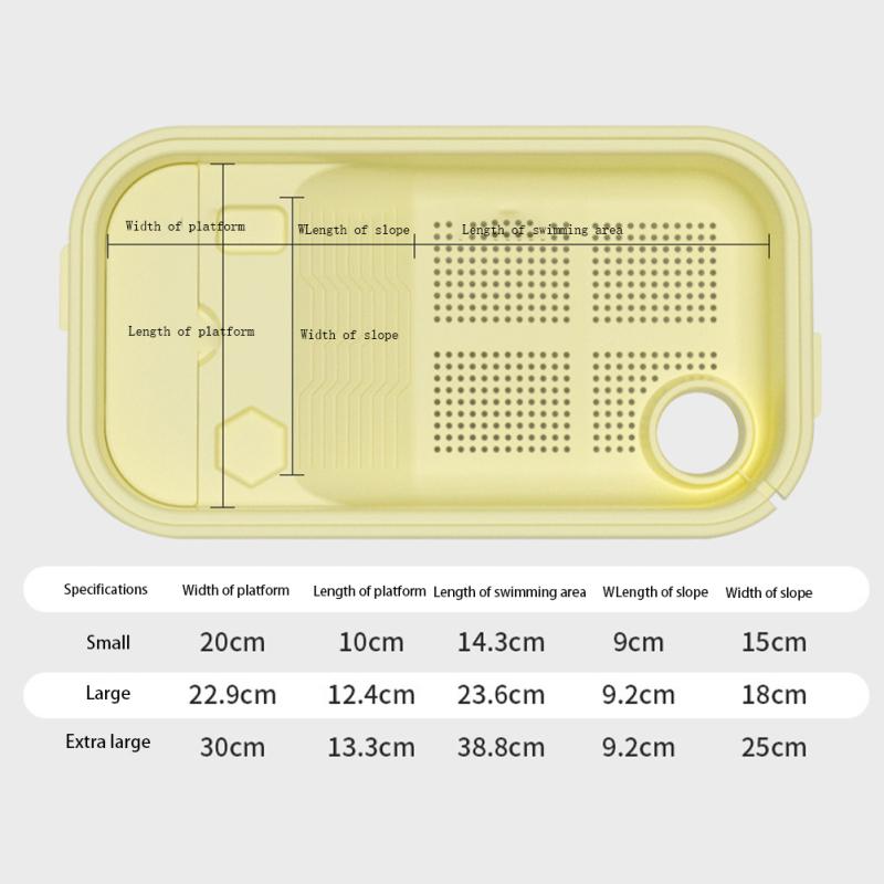 Аквариум для черепах с фильтром, аквариум для черепах с платформой для купания, донный дренаж, 3-уровневая конструкция