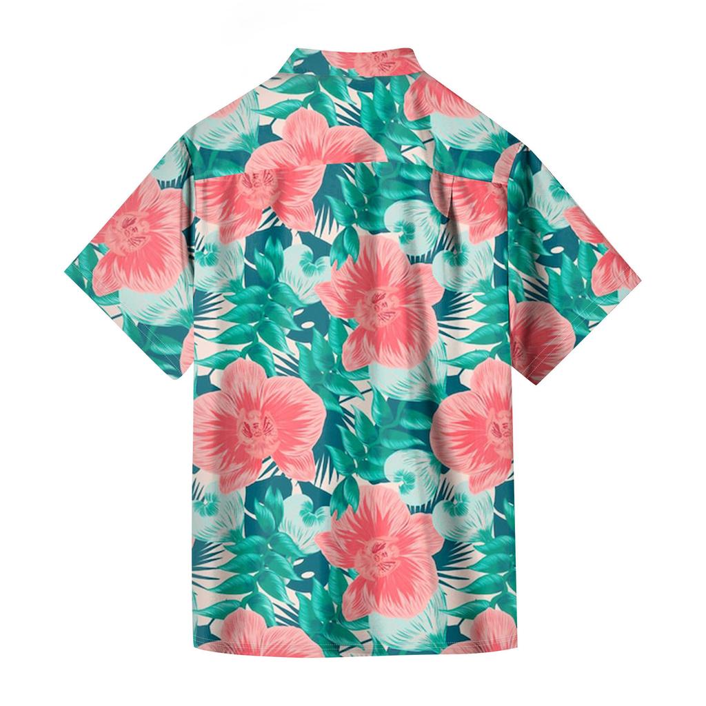 Мужские винтажные рубашки для боулинга на пуговицах с коротким рукавом, летняя пляжная рубашка