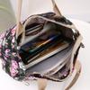 Ethnic Style Canvas Lunch Bag Portable Casual Handbag New Floral Print Tote Bag