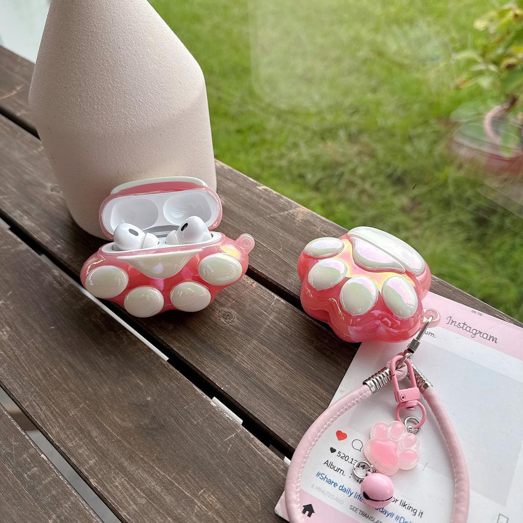Cute luminous electroplating cat's paw AirPods Pro Apple Bluetooth headset case 1/1 generation cartoon protective case is suitable for