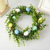 Пасхальный венок из веток, весенний венок с искусственными цветами, пастельные яйца, подвесная гирлянда на входную дверь для внутреннего и наружного украшения, праздничные атрибуты