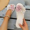 Fashion Women Flower Flat Slippers Casual Walking Shoes Female Summer Fashion Dress Sandals Outdoor Shallow Slippers Home Slides Women
