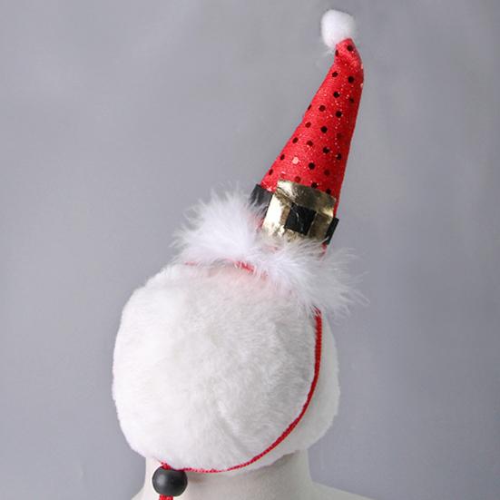 Праздничная рождественская шапка для питомцев, красная рождественская шапка для кошек, шапка Санты с блестящими точками в горошек для кошек и собак, праздничный наряд, реквизит для фото
