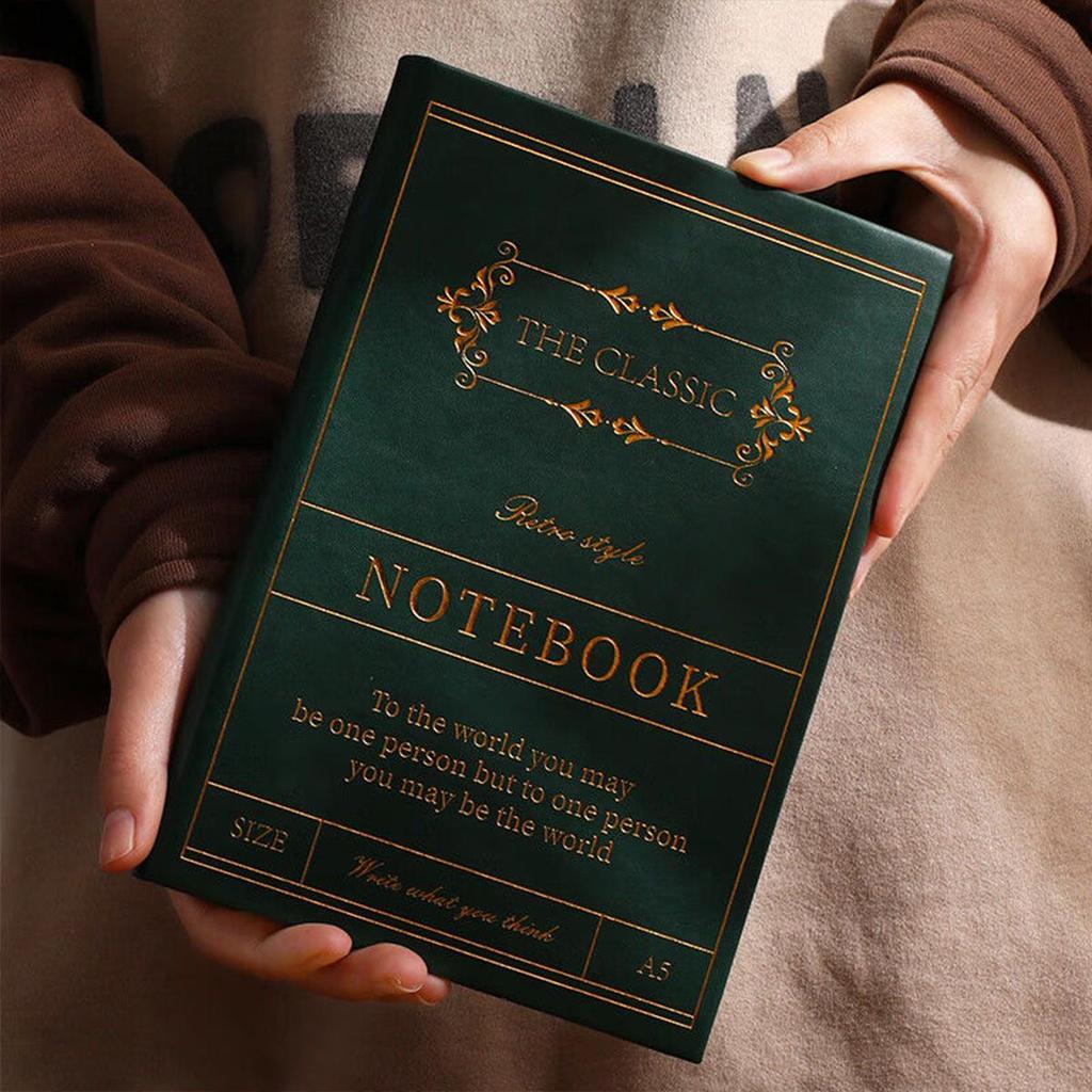 A5 Leather Student Subject Notebook, Diary, Lined Pages, Business Meeting Record Book, Notepad, Travel Log, 120 Sheets 240 Pages