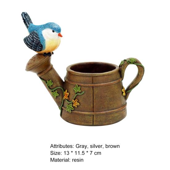 Многофункциональный цветочный горшок ручной работы из смолы, добавляющий жизненной силы птичий душ, горшок для растений, садовые принадлежности