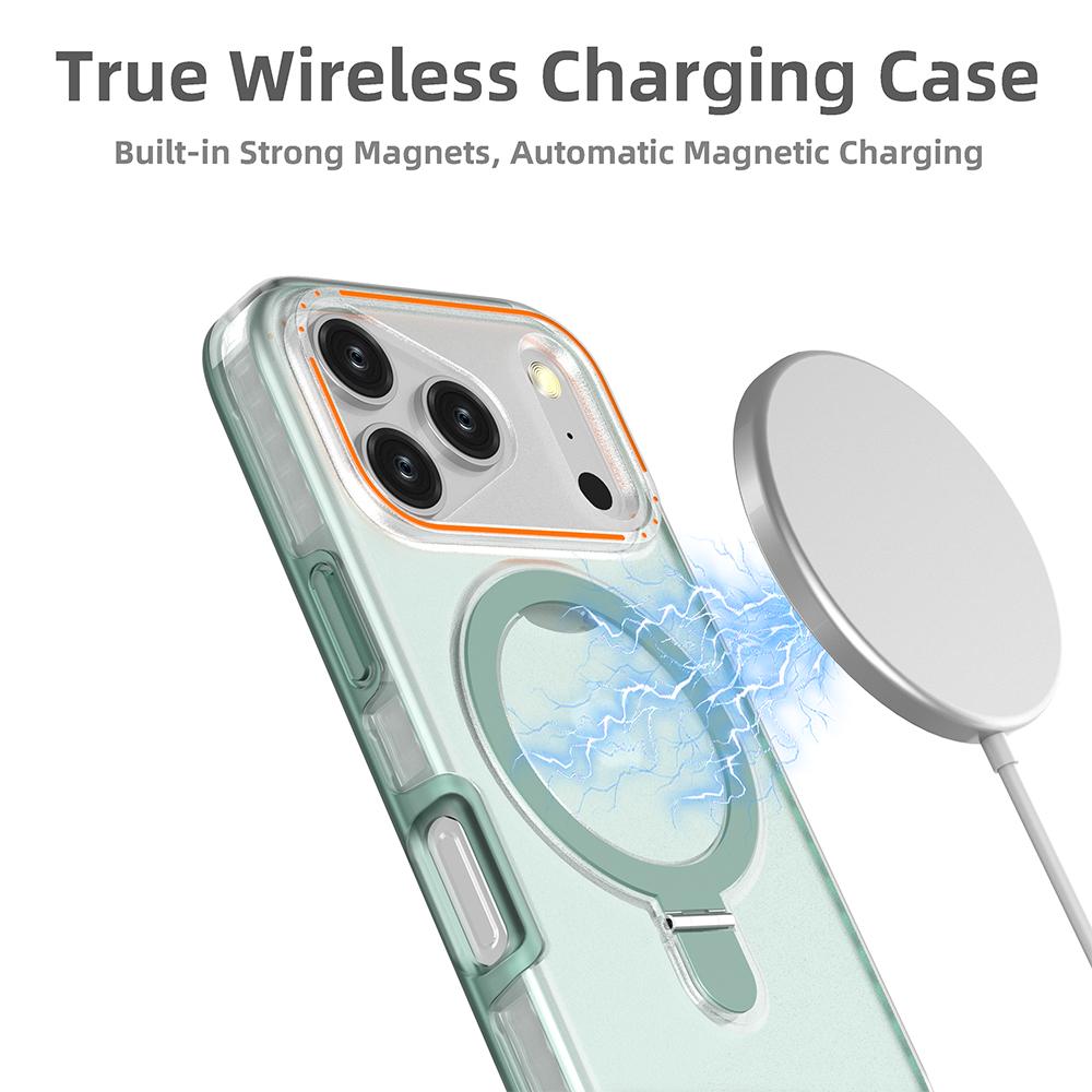 3-в-1 для Magsafe Магнитный Металлический Кольцо-держатель Матовый Чехол для Телефона Для iPhone 17 16 15 14 13 12 Pro Max Air 17e 16e Защитная Крышка