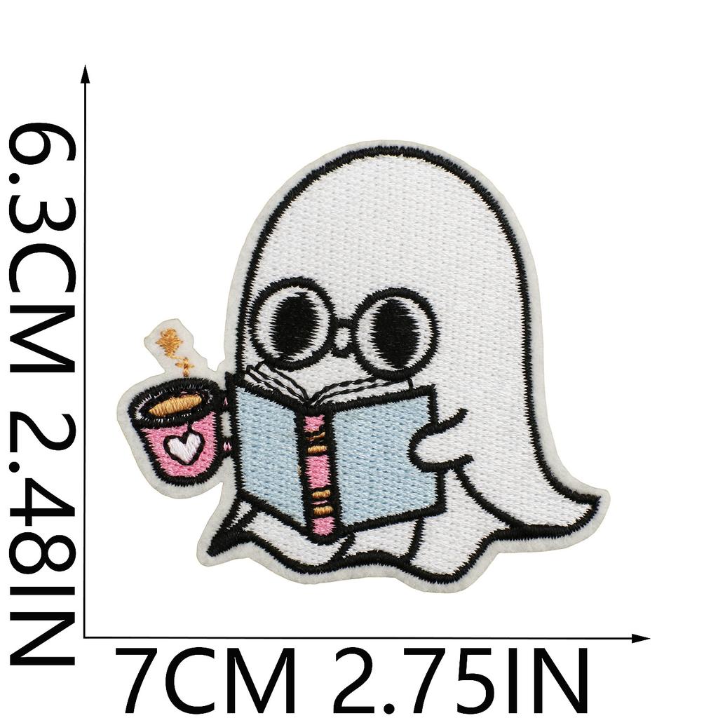 Halloween Cat Ghost Embroidery Cloth Sticker Holiday Decoration Flowers Witch Embroidery Chapter A Piao Bicycle Patch Sticker