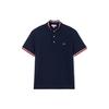 Lacoste Мужские рубашки-поло Темно-синие с воротником-поло Умеренный прямой крой PH1325-166