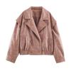 Womens Faux Leather Pilot Jacket Casual Fashion Outerwear