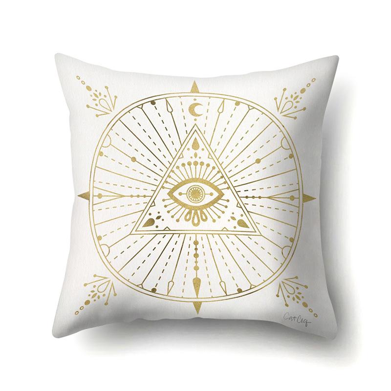 Polyester Pillow Case Automobile Decoration Home Printed Pillow Case Waist Cushion Cover Car Cushion Head Cushion Cover