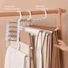 Yousheng Pants Hanger Trousers Rack Strong Load-bearing Foldable Design Anti-Slip 5-Layer Clothes Hanger Scarf Holder Wardrobe Organizer
