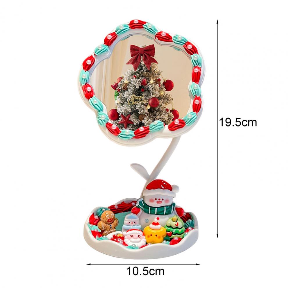 Настольное зеркало с подставкой Зеркало для стола с подносом для хранения Вращающееся косметическое зеркало с подносом для хранения Органайзер с дизайном цветов ручной работы