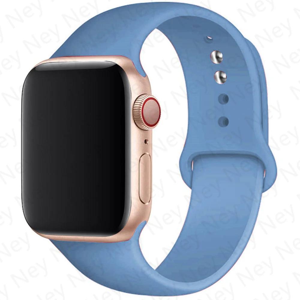 Силиконовый ремешок для Apple Watch Band 44 мм 40 мм 49 мм 45 мм 41 мм 38 мм 42 мм Correa Belt Bracelet IWatch Series 9 8 7 6 5 3 SE Ultra 2