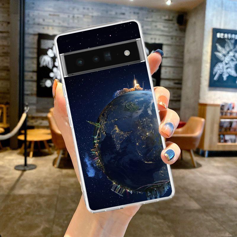 Чехол для телефона "Звезды Земли Космос" для Google Pixel 9 8 7 6 Pro XL 8A 7A 6A 5 4 5A 4A 3A XL 5G мягкий Силиконовый Прозрачный ТПУ Чехол