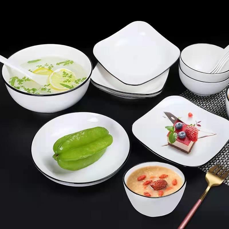 Japanese Dishes Set Nordic Ceramic Dishes and Chopsticks Plates Household Tableware Microwave Oven Eating Bowls Small Soup Bowls