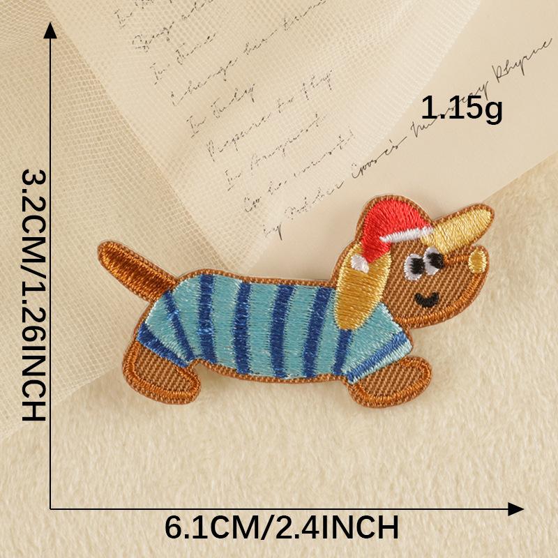 Оригинальная вышитая этикетка самоклеящаяся нашивка милая колбаска собака чехол для мобильного телефона аксессуары вышитая наклейка аксессуары нашивка наклейка из ткани