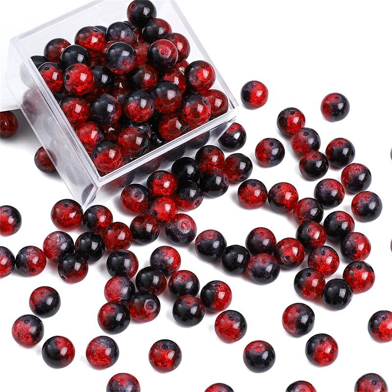 10 мм стеклянные бусины-попки Halo Inside Broken Round Бусины из глазури Ретро-бисер ручной работы Diy Ice Crack Jewelry Бусины-попки для изготовления ювелирных изделий