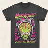 Black Crew Neck Tshirt Vintage Retro SciFi Horror Graphic Alien Invader UFO City Scene Unisex Cotton Short Sleeve Tee