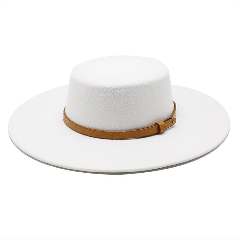 10Cm Brim Flat Top Top Hat Big Eave Hat British Woolen Felt Hat, Men'S And Women'S Top Hat