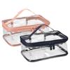 VOCOSTE Makeup Clear Makeup Transparent for Cherry Blossom and Navy Pouch, Bag, Waterproof, PVC, Travel, 2-Piece Set,