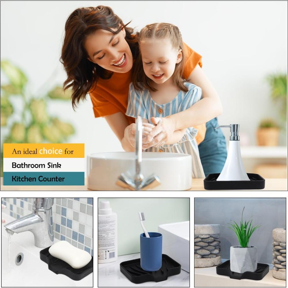 1 PC Silicone Bathroom Soap Dish Kitchen Sink Sponge Holder Rubber Soap Dish for Soap Shower Soap Dispenser Tray Sink