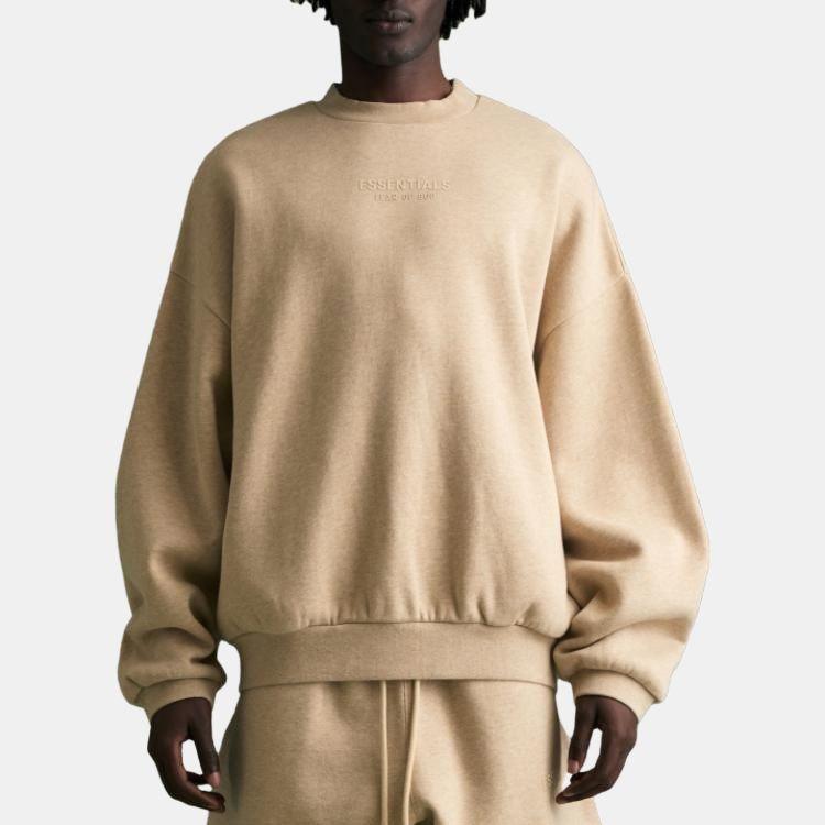 Fear of God Essentials Осенне-зимняя коллекция 23 года Круглый вырез 'Золотистый меланж' Мужской 192BT232043F