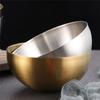 Large Capacity Stainless Steel Golden Silver Salad Bowls Korean Soup Rice Noodle Ramen Bowl Kitchen Tableware Food Container