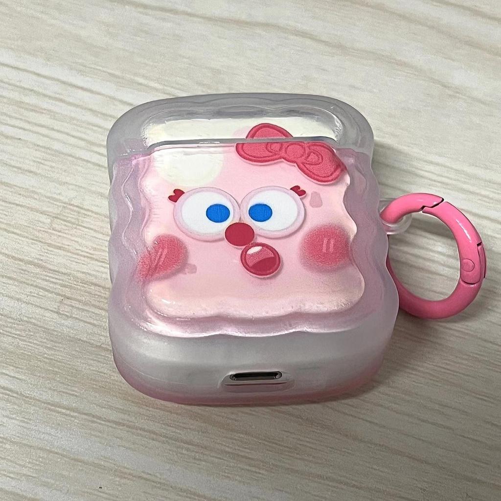 Милый забавный чехол для наушников AirPods AirPod 2 3, прозрачный чехол с мультяшным рисунком и кольцом для ключей, мягкий силиконовый чехол для AirPods Pro