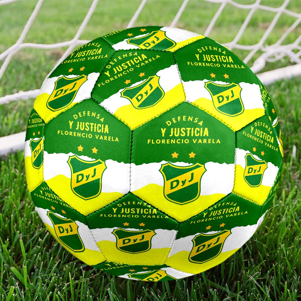 Defensa y Justicia Indoor Soccer Ball Size 5 Colorful All Ages Machine Stitched PVC Competition Ready Durable High-Bounce