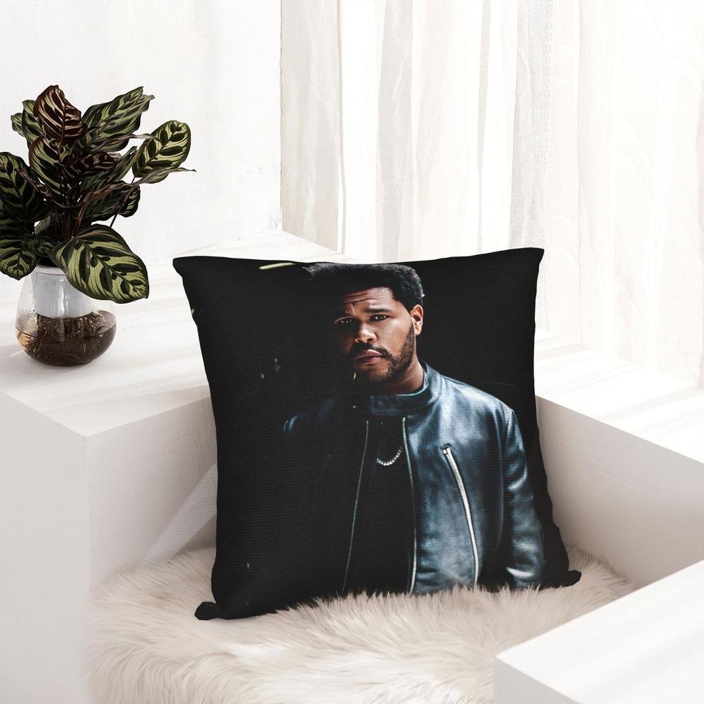 Подушка с принтом The Weeknd, рэпер, певец, наволочка, полиэстер, декоративная наволочка для подушки, чехол для подушки на диван 45x45 см