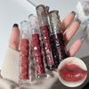 Водостойкий зеркальный блеск для губ телесного цвета, прозрачный телесный темно-коричневый красный блеск для губ, стойкая бархатная жидкая помада, женская косметика для макияжа