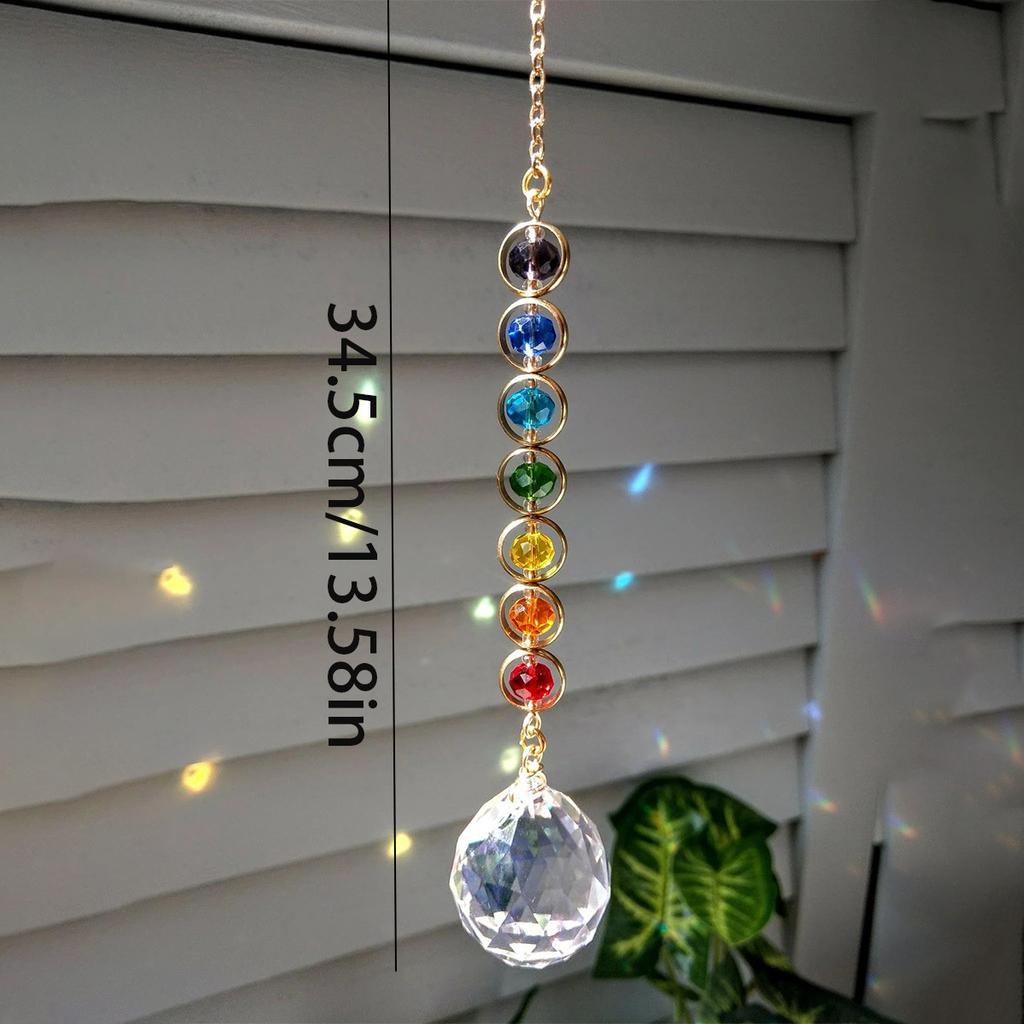 1PC Colorful Crystal Suncatcher Ball Rainbow Maker Prism Memorial Crystal Window Suncatcher for Family Home Gift Decoration