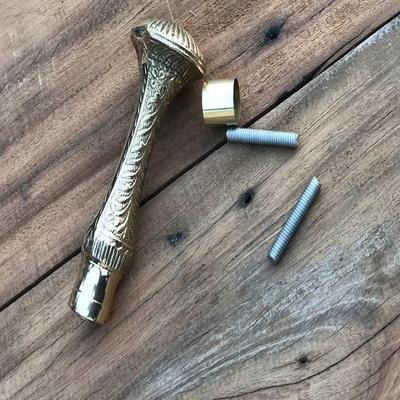 Антикварная викторианская латунная ручка с деревянной ручкой в винтажном стиле