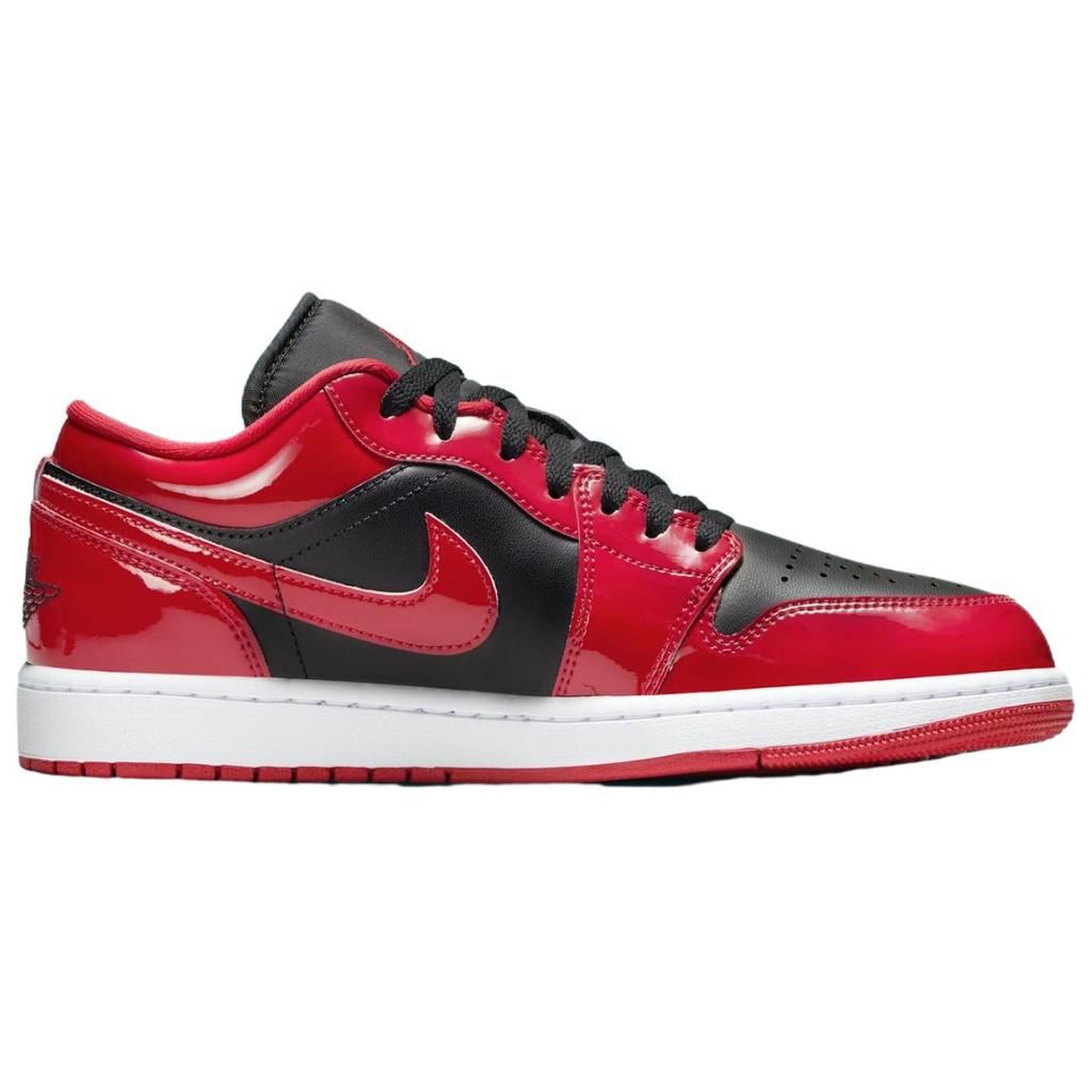 Кроссовки Air Jordan 1 Low Patent Varsity Red Black Унисекс Белый HV4089-006