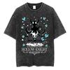Washed Vintage Game Hollow Knight Double Sided Print T-shirt Fans Gift Men Women Fashion Casual Oversized Short Sleeve T Shirts