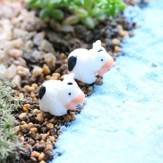 40 шт., миниатюрные фигурки коровы из смолы, яркий внешний вид, мини-статуи коровы, милые садовые украшения в виде коровы, модель животных