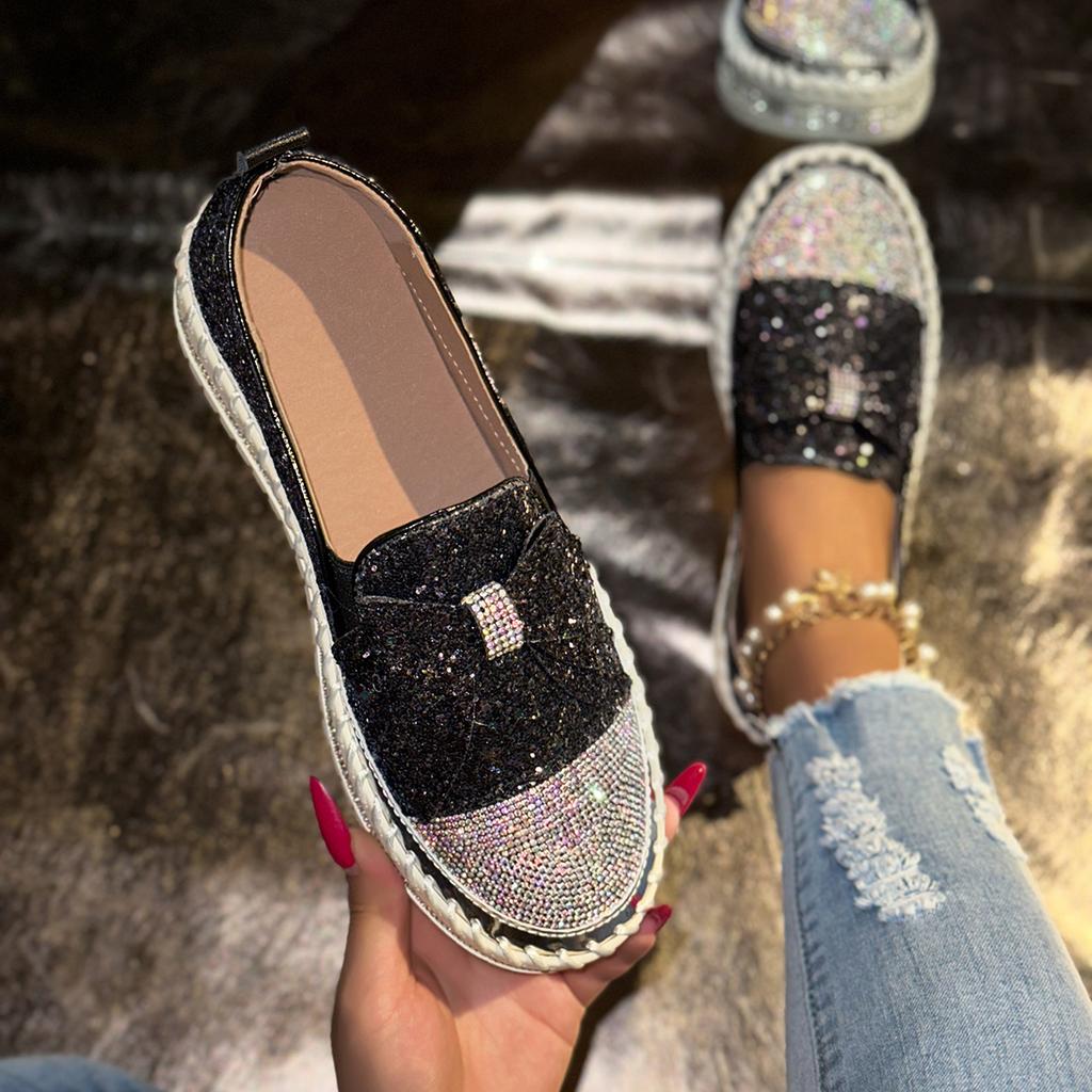 2026 Women Sneakers Autumn Spring Casual Plus Size Women Shoes Fashionable Diamonds Thick Bottom Flat Leisure Sneakers Women