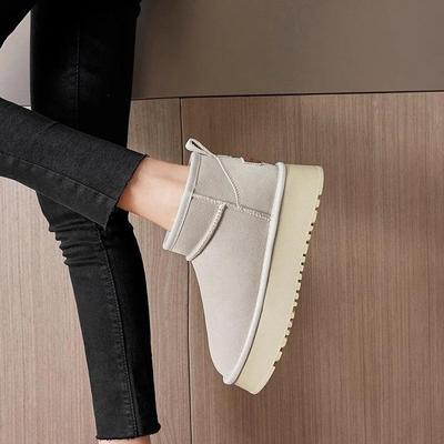 Женские зимние ботинки с толстой бархатной подошвой на осень и зиму