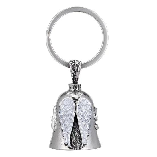 Luck Riding Bell Motorcycle Guardian Angel Wings Lucky Exorcist Bell Keychain Good Luck Talisman Keyring