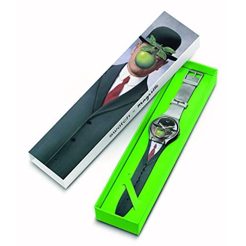 Наручные часы Swatch LE FILS DE L'HOMME BY RENE MAGRITTE ART JOURNEY 2023 SUOZ350, Черные