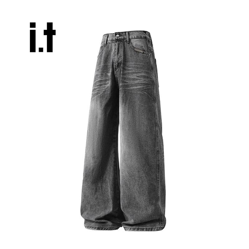 Izzue Джинсы унисекс свободного прямого кроя с широкими штанинами