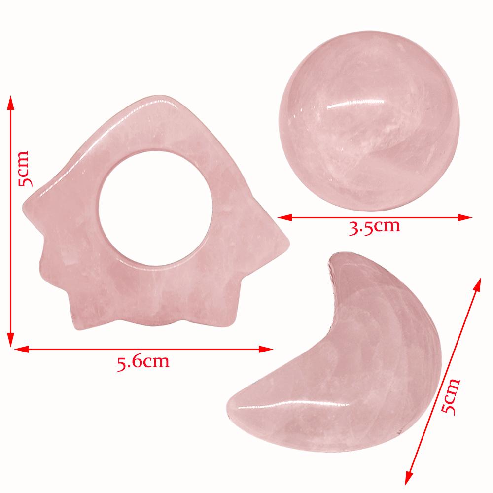 Роликовый массажер для похудения из розового кварца, лифтинг-инструмент, натуральный нефрит